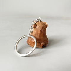 Lightweight and durable wooden bear keychain