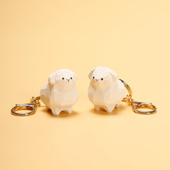 Sheep wooden keychain