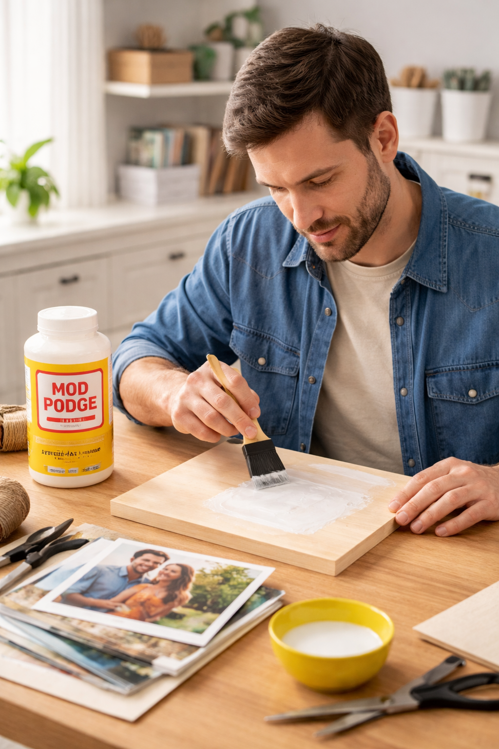 How to apply the transfer medium for photo to wood