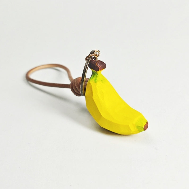 Banana wooden keychain