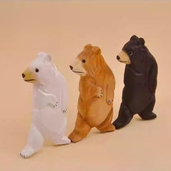 White bear wooden fridge magnet back view