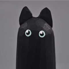 black cat figurine front view