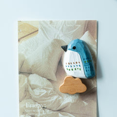 Blue bird wooden fridge magnet