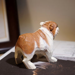 Back view of bulldog figurine