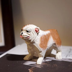 Bulldog wooden figurine