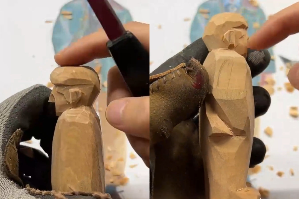 Detailing the figure’s ear structure and rounding the back of the head for a natural finish.