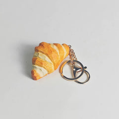 Croissant wooden keychain