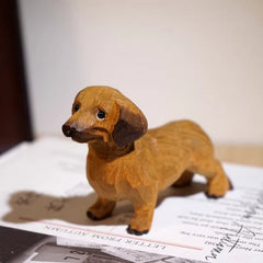 Dachshund wooden figurine