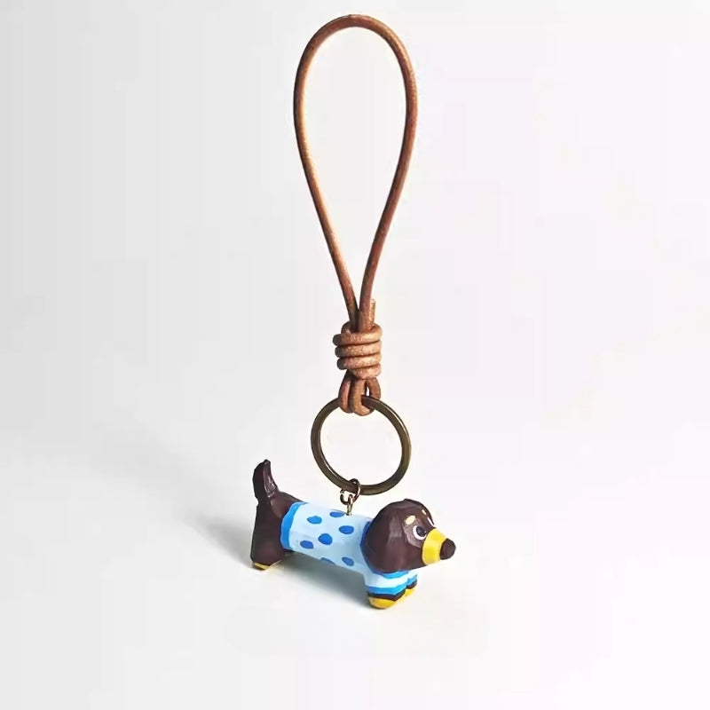 Dachshund wooden keychain