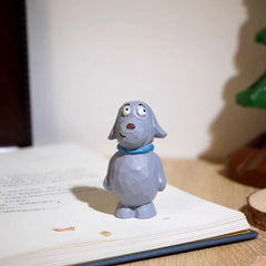 wooden dog figurine inspired by Robot Dreams