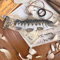 wooden fish ornament freshwater salmon hanging design