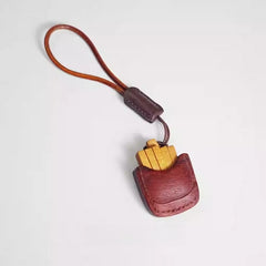 Stacked french fry wooden keychain