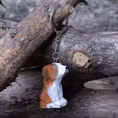 Hand carved beagle keychain