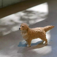 Hand carved golden retriever figurine