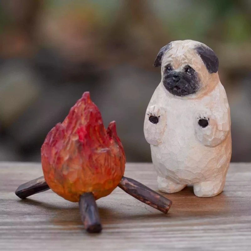 Hand-carved wooden dog figurine by Svn Futures 