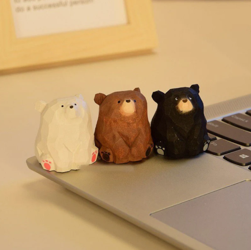 bear figurines in different colors