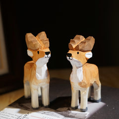 Hand-Carved Svn Futures Reindeer Figurines for Christmas