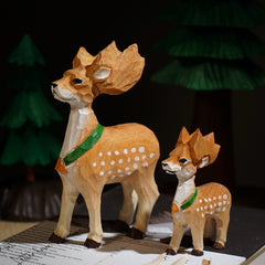 Hand-Carved Svn Futures Reindeer Figurines for Christmas