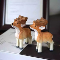 Hand-Carved Svn Futures Reindeer Figurines for Christmas