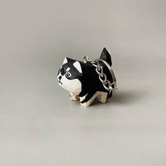 Husky wooden keychain side view