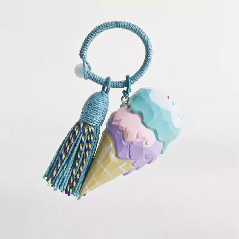 Ice cream wooden keychain