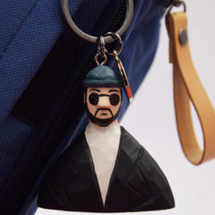 Léon movie wooden keychain metal ring on bag