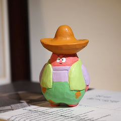 patrick star statue hand-carved wooden figurine