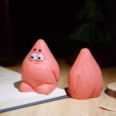 patrick star statue wooden figurine back view