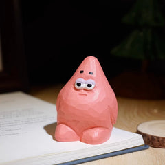 patrick star statue wooden lazy style figurine