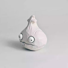 Garlic Plants vs Zombies wooden figure on workspace