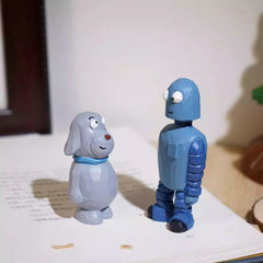 robot and dog figurine set for desk display