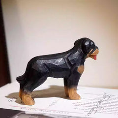 Side view of rottweiler figurine