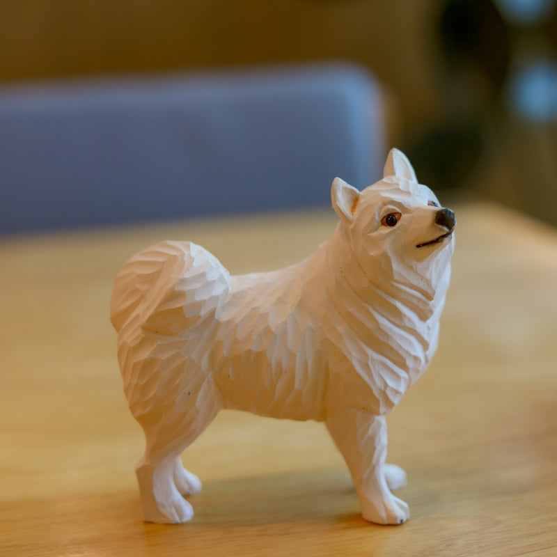 Samoyed wooden figurine