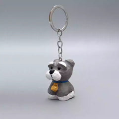 Schnauzer Dog Keychain Hand-Carved Svn Futures 