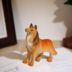 Standing sheltie wooden figurine