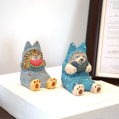 Svn Futures  cat phone holder, hand-painted