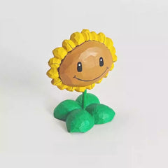 Sunflower wooden figure front angle