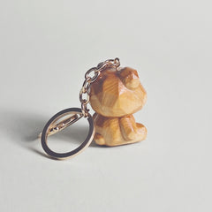 Teddy bear wooden keychain back view