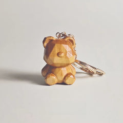 Teddy bear wooden keychain