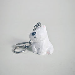 Westie Dog Keychain Hand-Carved Svn Futures 