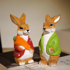 Svn Futures  bunny couple, hand-painted figurine.