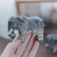 Svn Futures  elephant statue, hand carved and painted from wood.