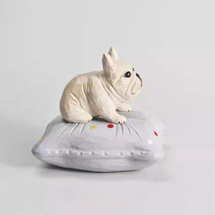 Side view of french bulldog cushion figurine