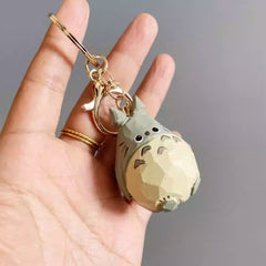 Svn Futures  Totoro keychain displayed on hand, showing compact size and detailed craftsmanship.