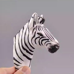 Zebra wooden magnet angled view